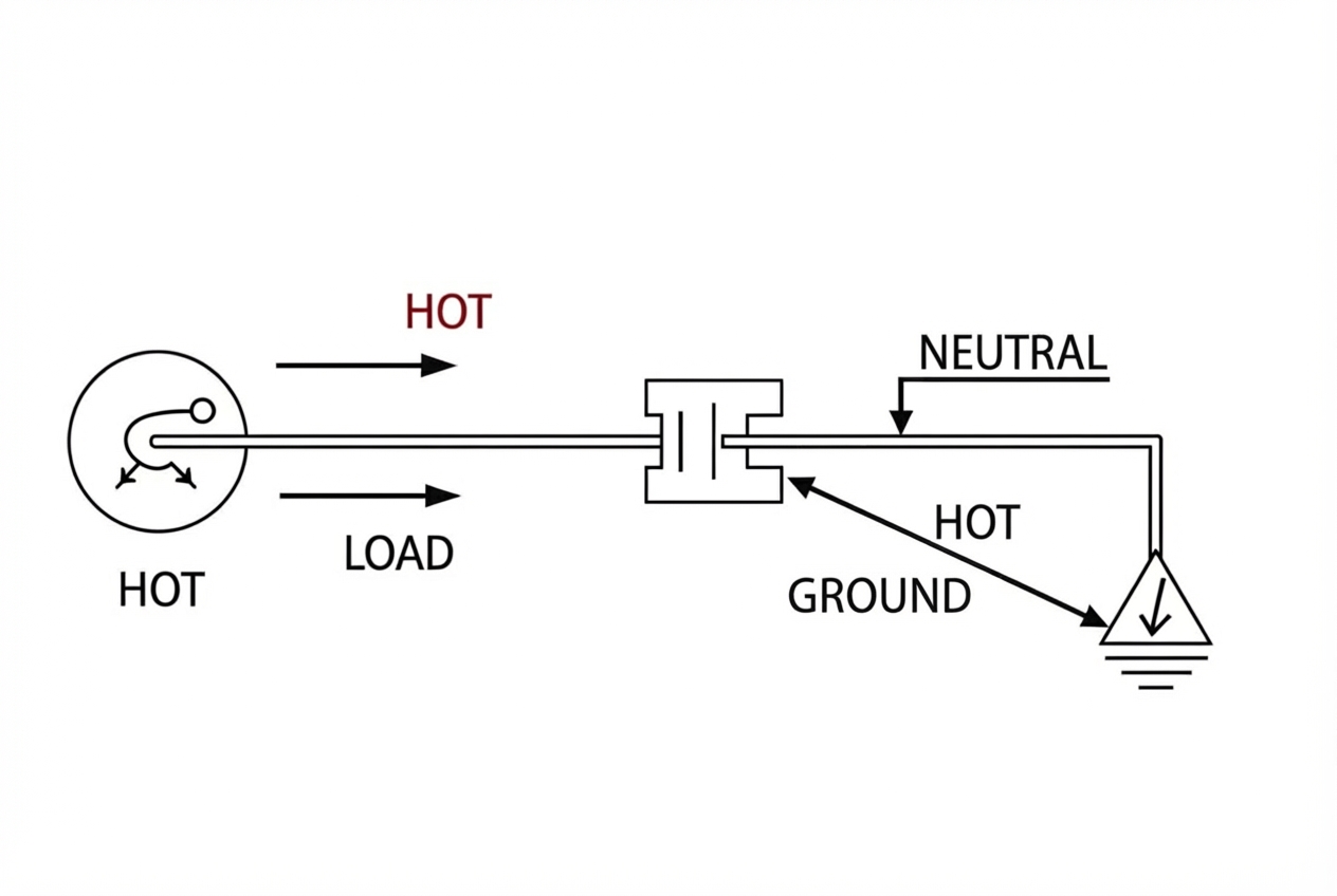 diagram illustrating how a GFCI breaker detects an imbalance in current between the hot and neutral wires - 50 amp gfci breaker for hot tub wiring diagram diagram illustrating how a GFCI breaker detects an imbalance in current between the hot and neutral wires - 50 amp gfci breaker for hot tub wiring diagram