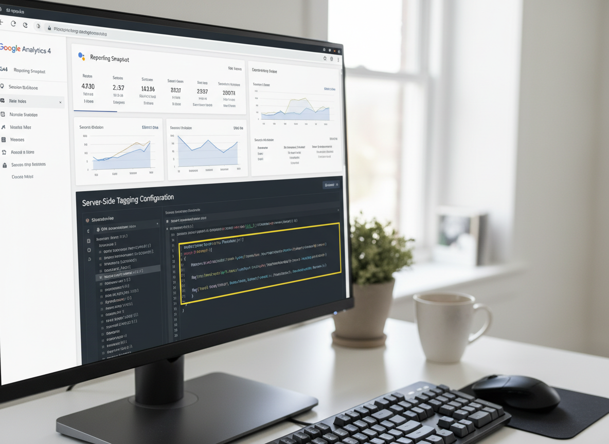 technical tracking setup showing GA4, server-side tagging, and conversion pixels - scale google ads profitably technical tracking setup showing GA4, server-side tagging, and conversion pixels - scale google ads profitably