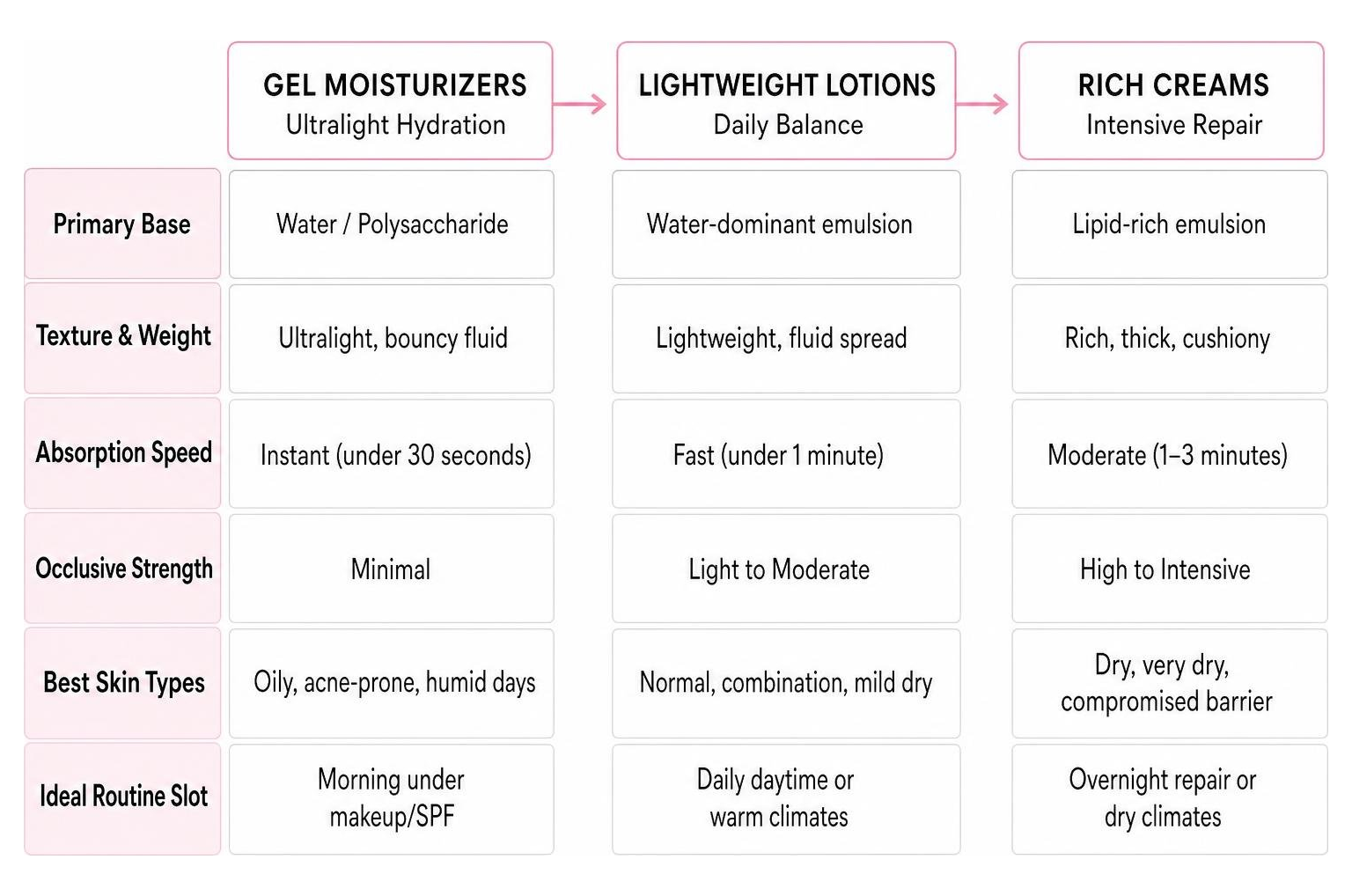 Skincare comparison framework for selecting daily moisturizers