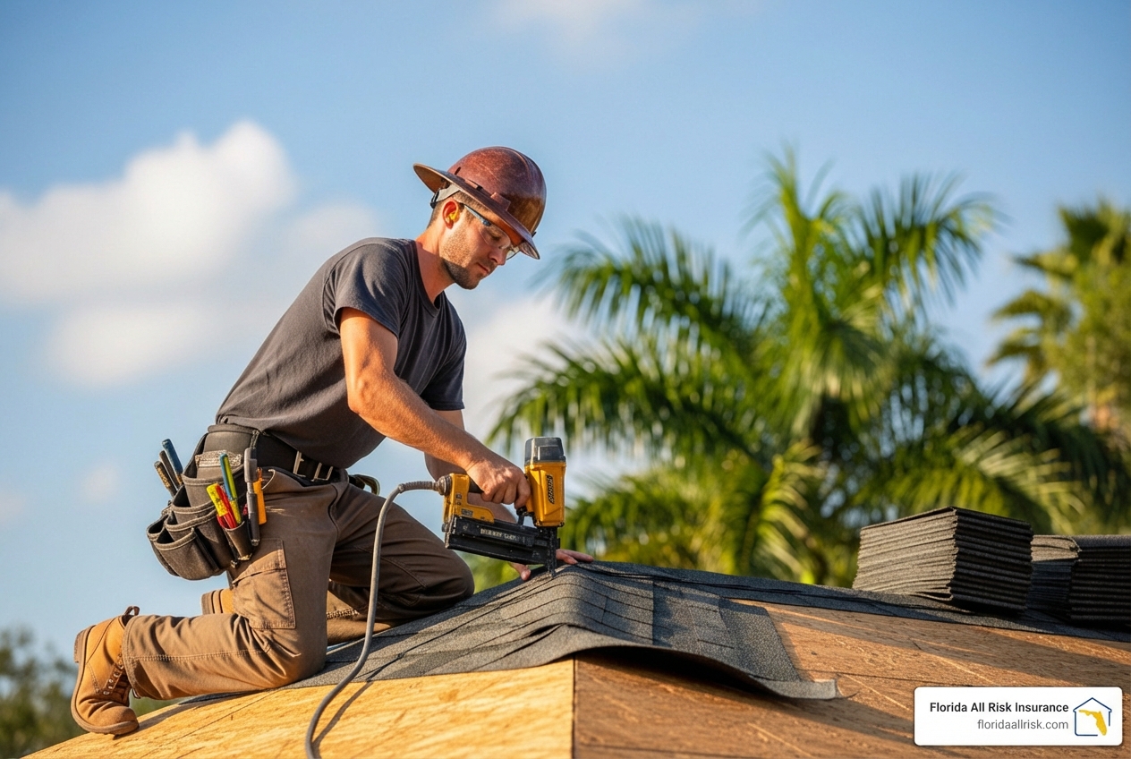 Florida contractor working on a residential construction site - business choice insurance Florida contractor working on a residential construction site - business choice insurance