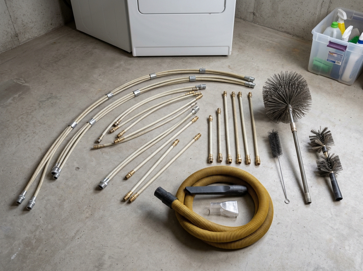 different rod lengths and brush types for dryer vents - dryer vent cleaning kit different rod lengths and brush types for dryer vents - dryer vent cleaning kit