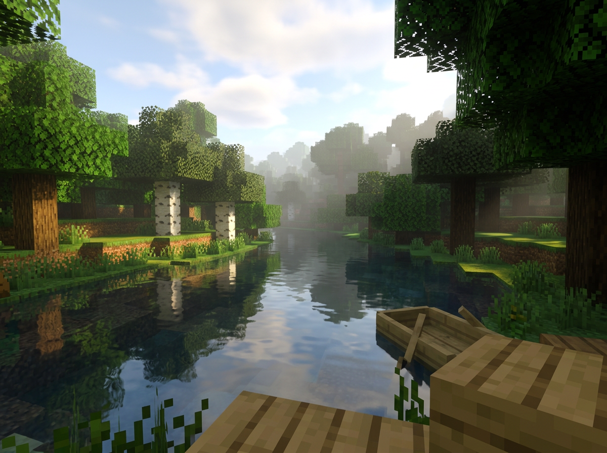 Immersive Visuals Shader Minecraft PE gameplay