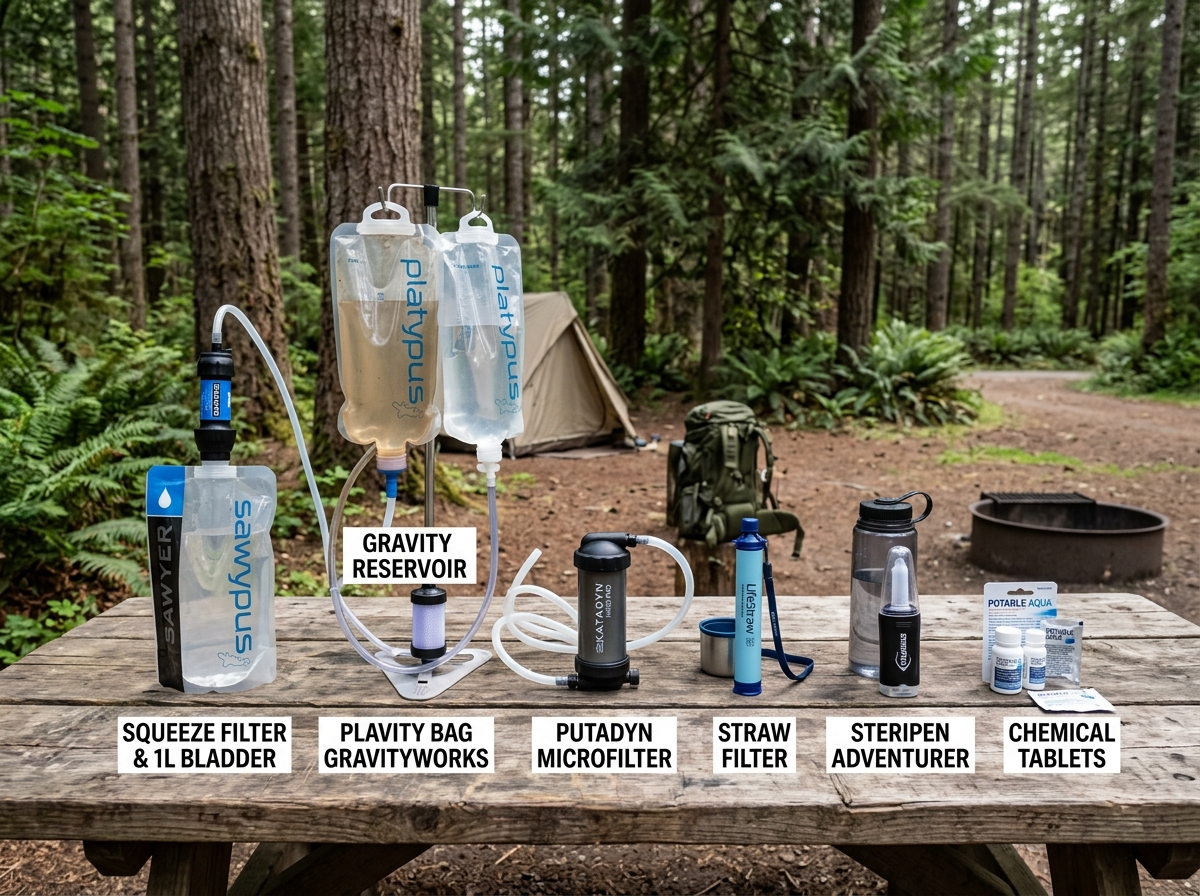 different types of camping water filters and purifiers - water filters for camping reviews