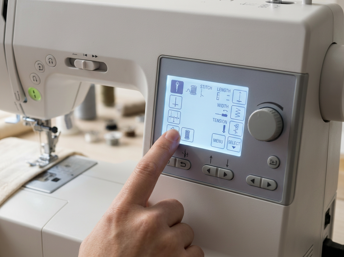 computerized sewing machine LCD control panel