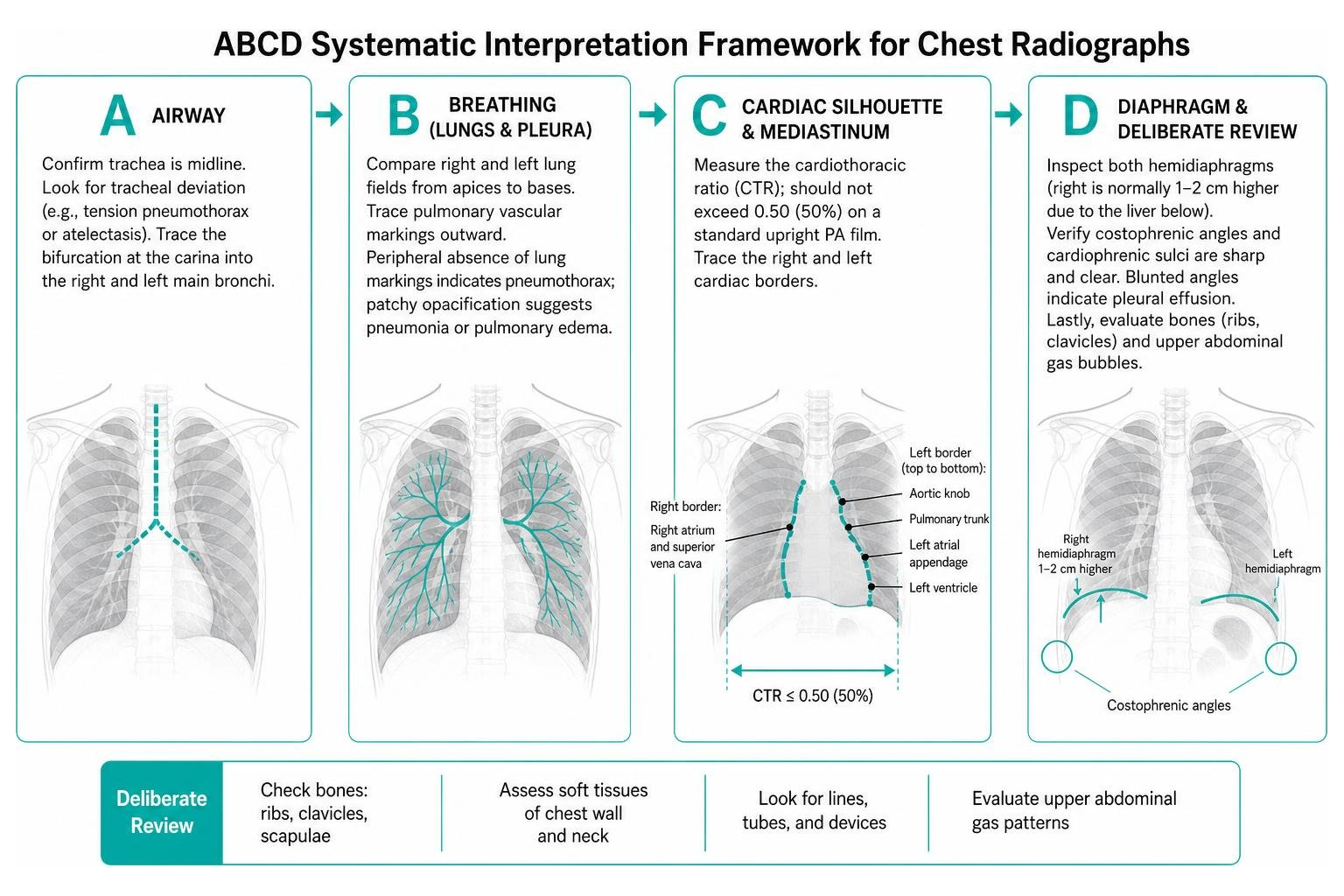 The ABCD systematic interpretation framework for chest radiographs The ABCD systematic interpretation framework for chest radiographs