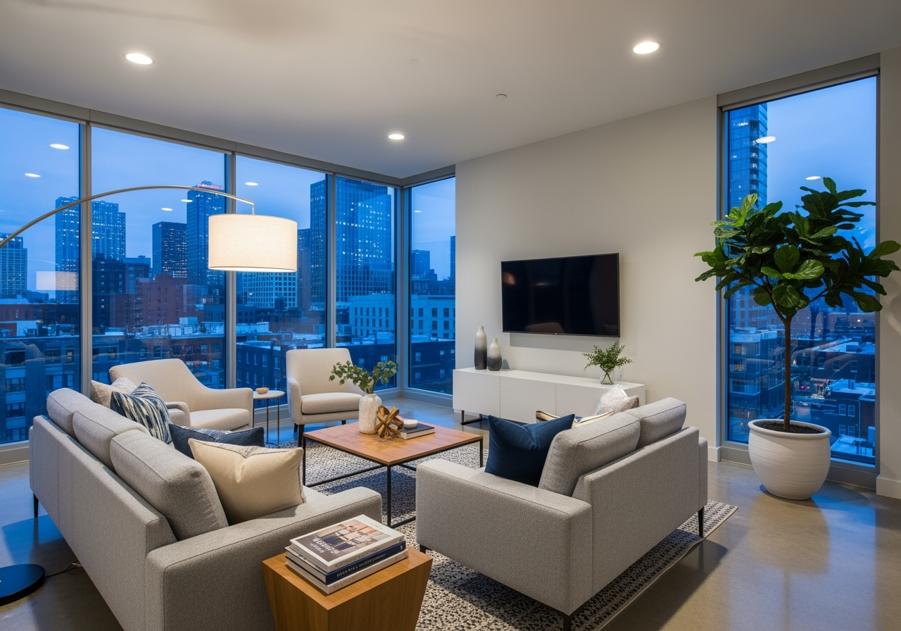 modern apartment living room - modern apartment living