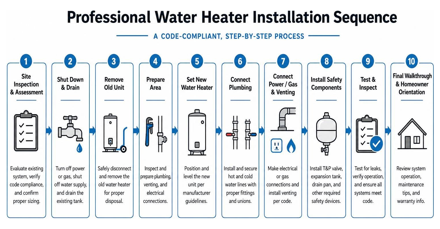 Professional Water Heater Installation Sequence Professional Water Heater Installation Sequence