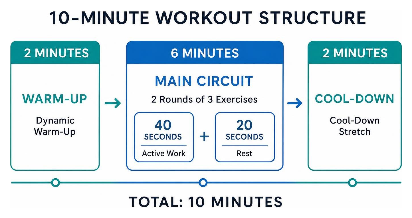10-minute workout structure diagram