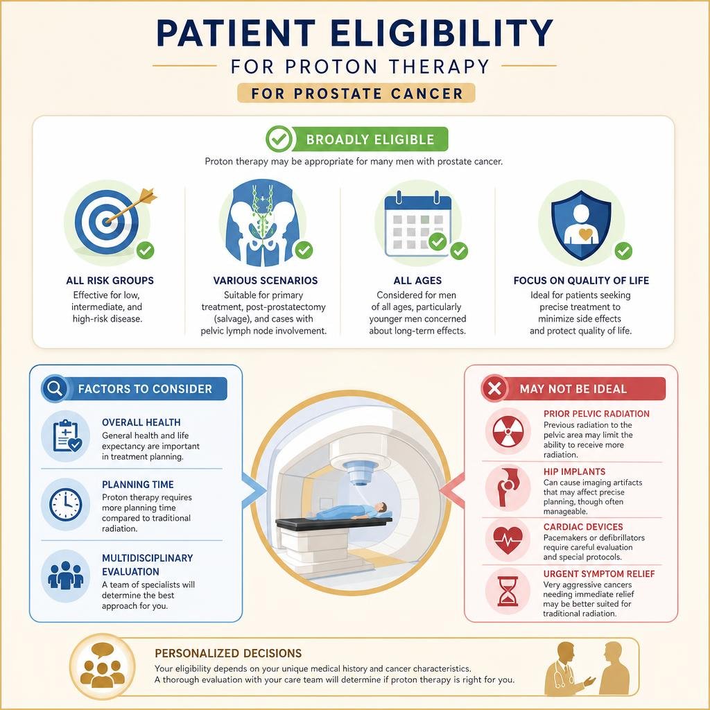 patient eligibility criteria for proton therapy infographic