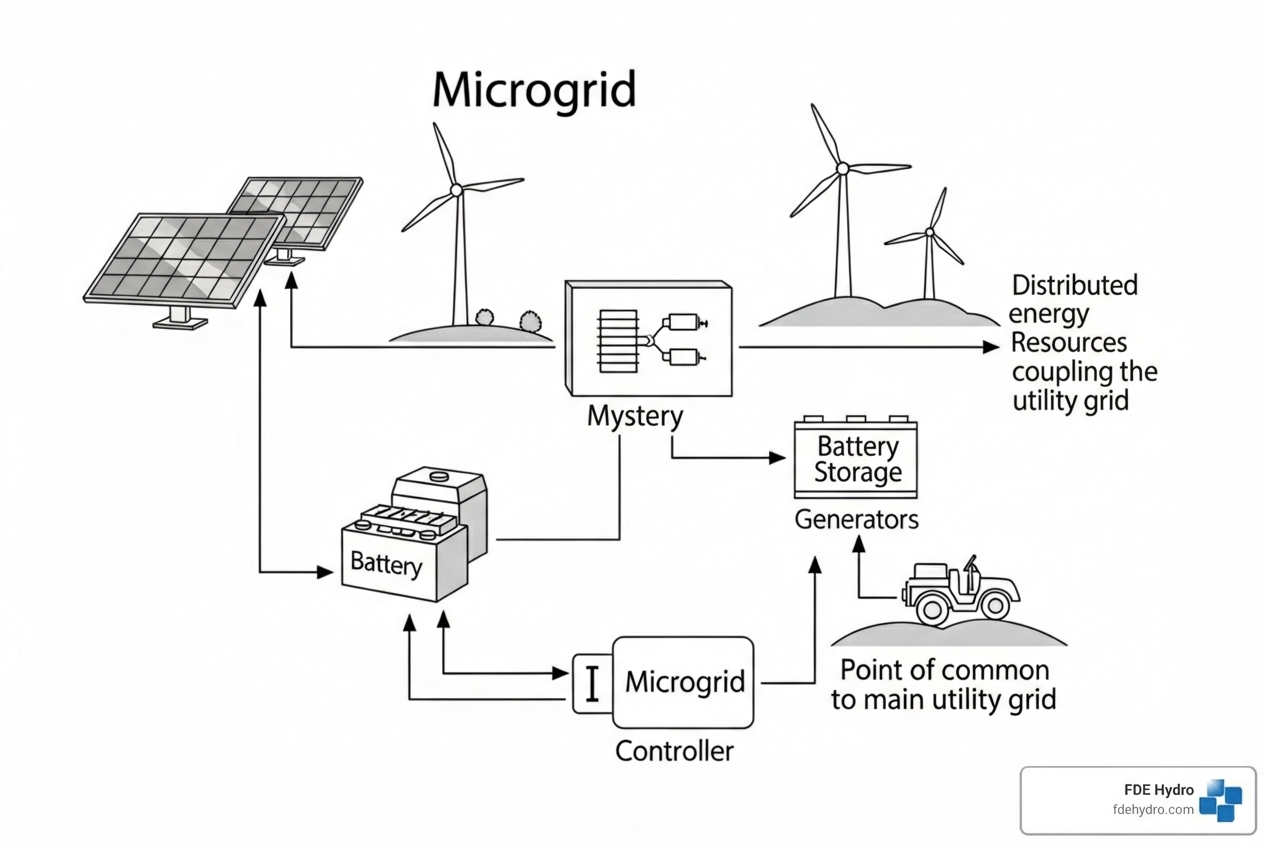 diagram showing the main components of a microgrid and their connections - microgrid technology diagram showing the main components of a microgrid and their connections - microgrid technology