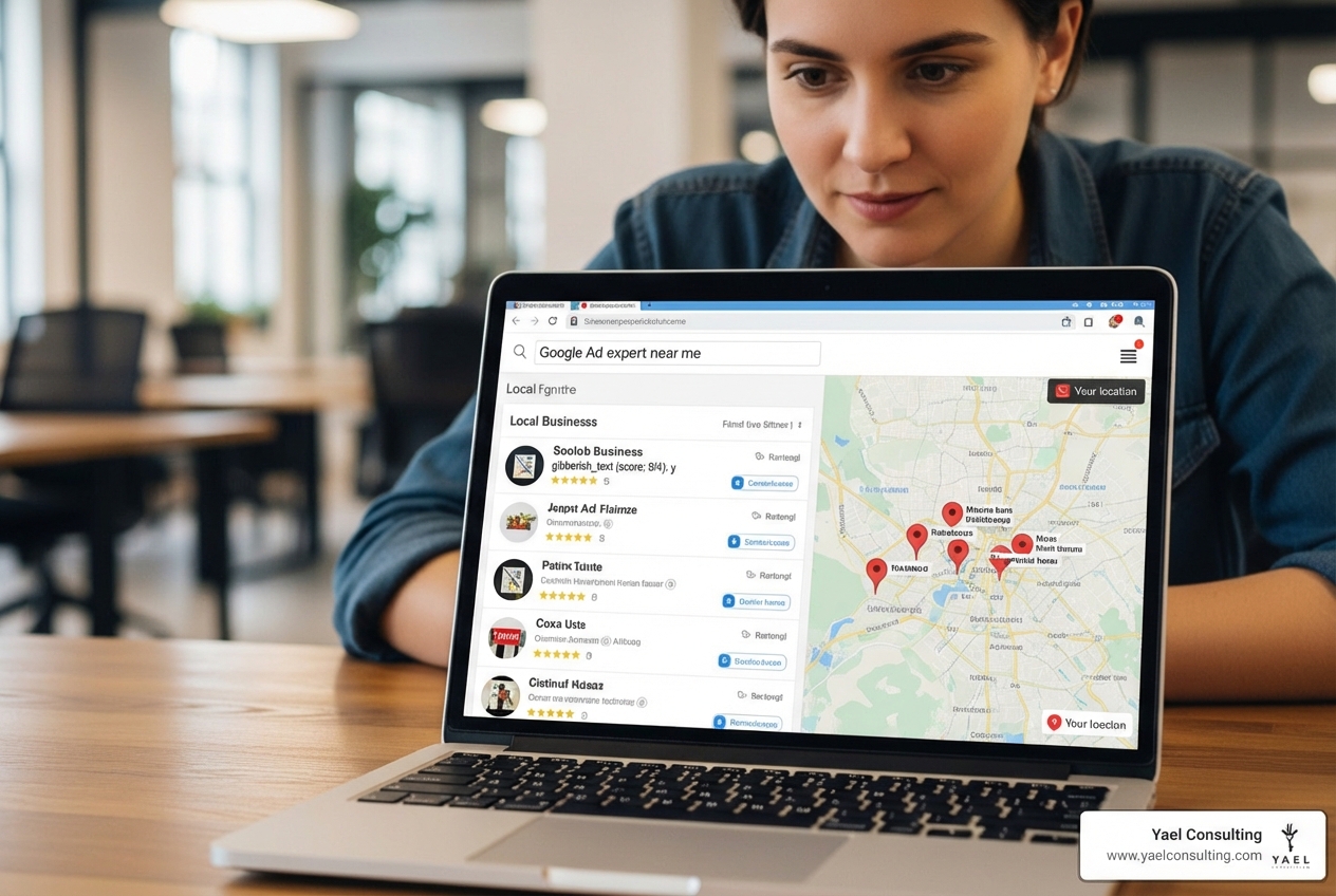 person searching for google ad expert near me on a laptop with a map in the background - google ad expert near me person searching for google ad expert near me on a laptop with a map in the background - google ad expert near me