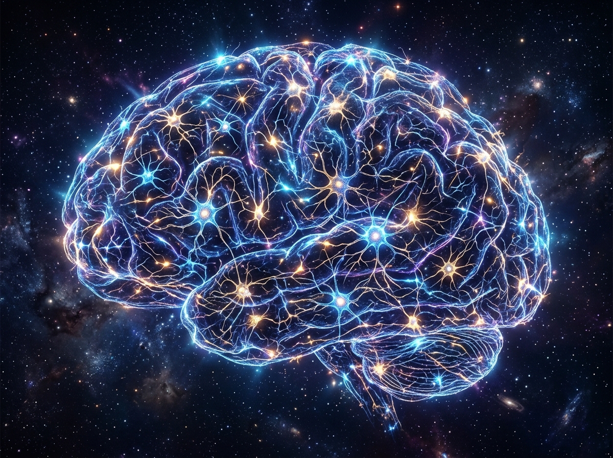 Visualization of a neural network mimicking human brain patterns - ai in finance