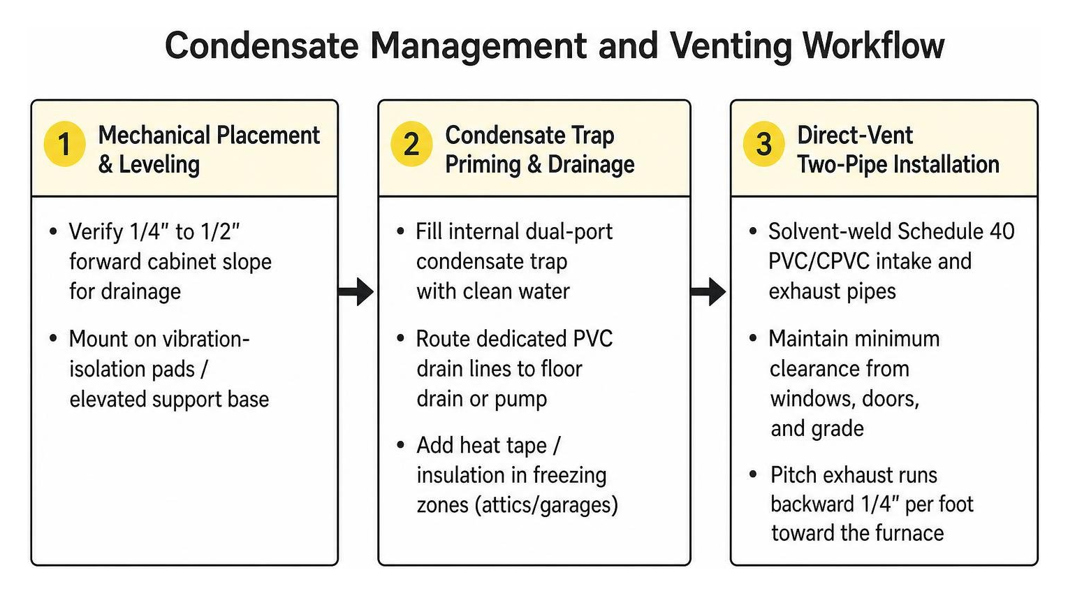 Condensate management and venting workflow Condensate management and venting workflow