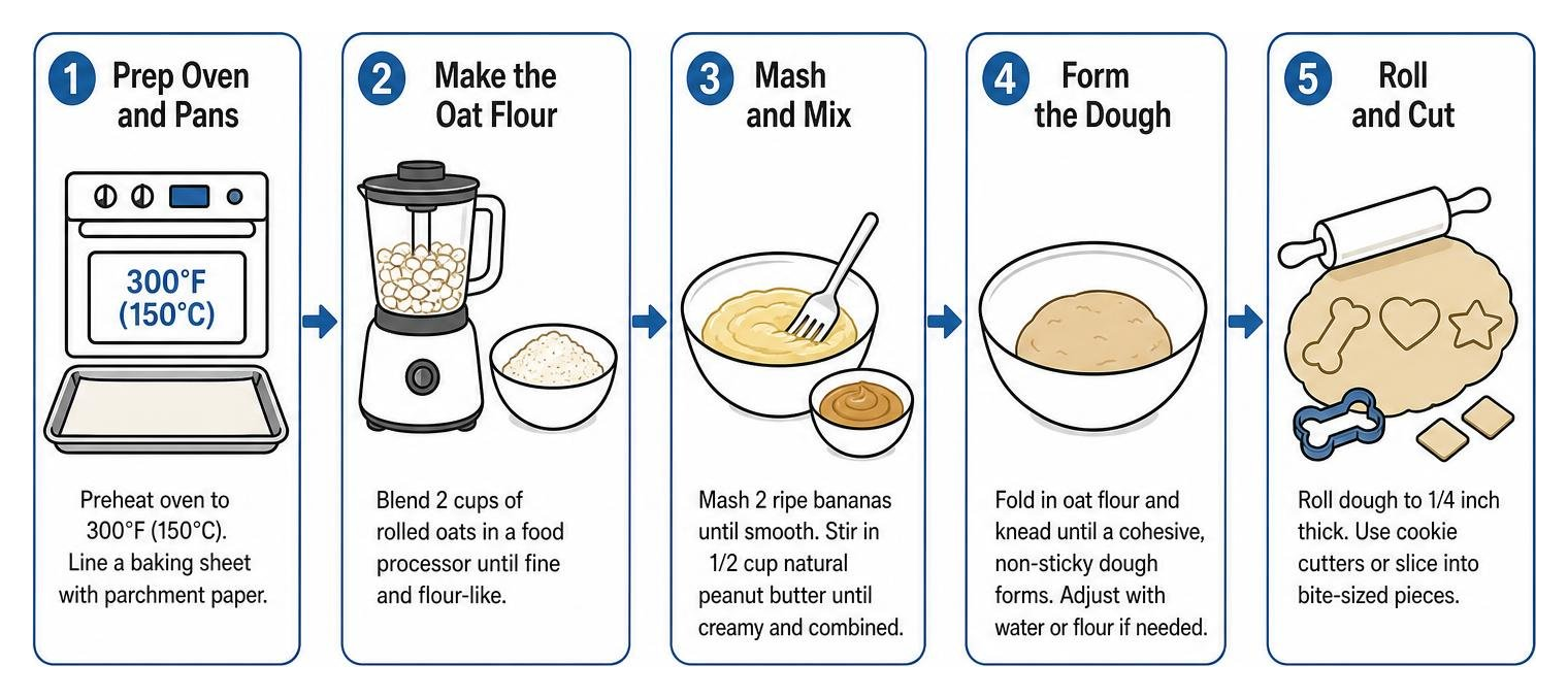 step-by-step process of baking homemade dog treats step-by-step process of baking homemade dog treats