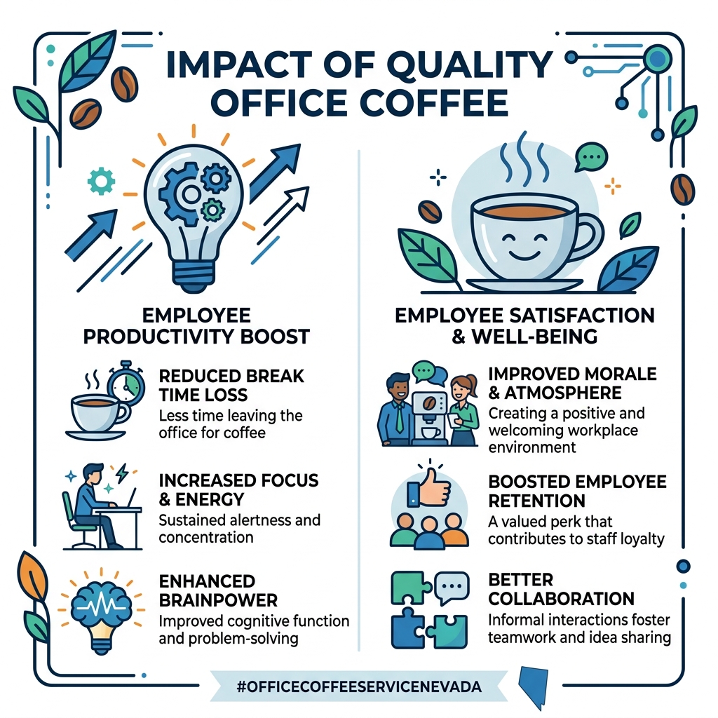 Impact of quality office coffee on employee productivity and satisfaction infographic - office coffee service nevada