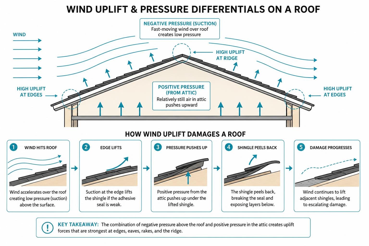 diagram of wind uplift physics and pressure differentials on a roof diagram of wind uplift physics and pressure differentials on a roof