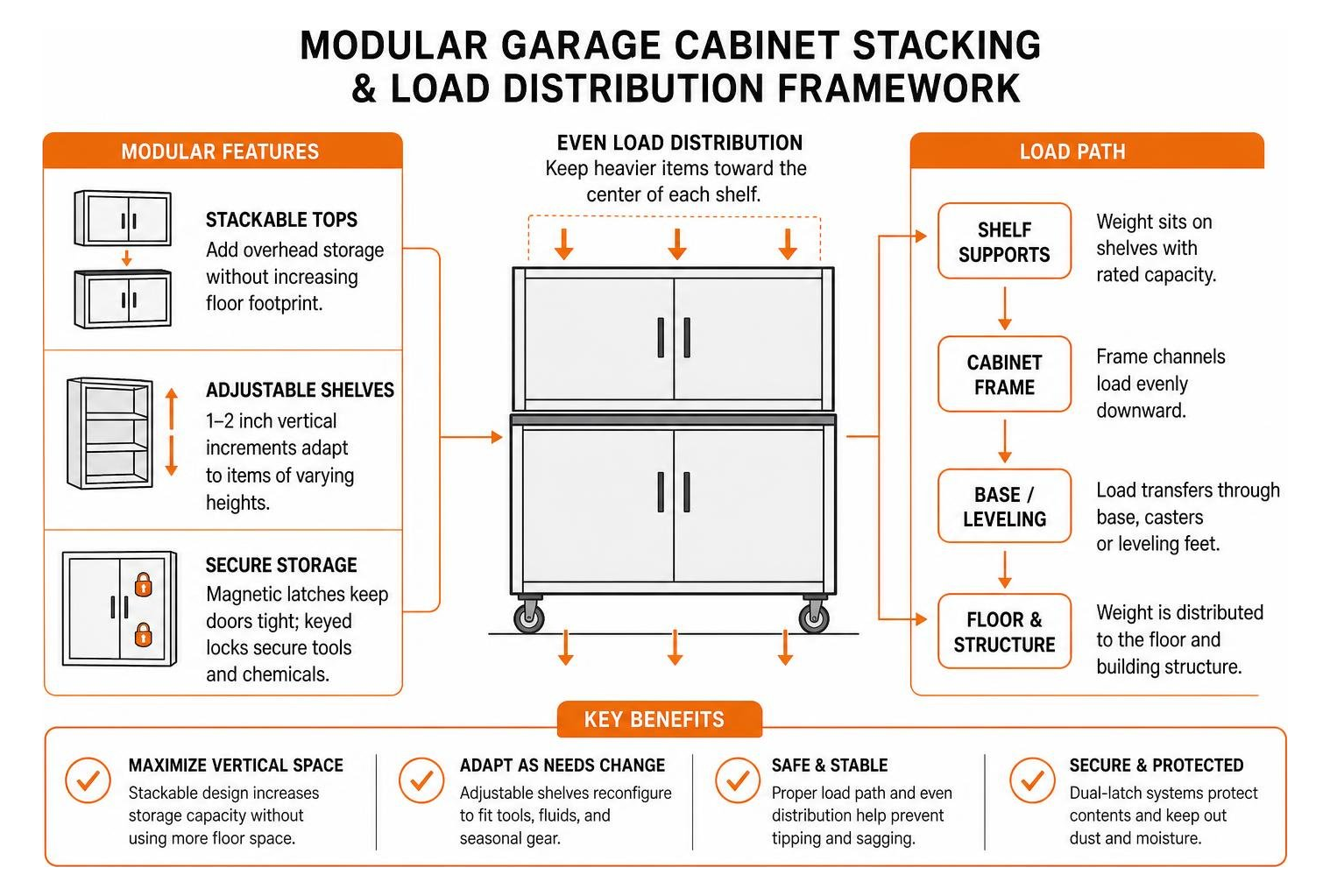 modular garage cabinet stacking and load distribution framework modular garage cabinet stacking and load distribution framework