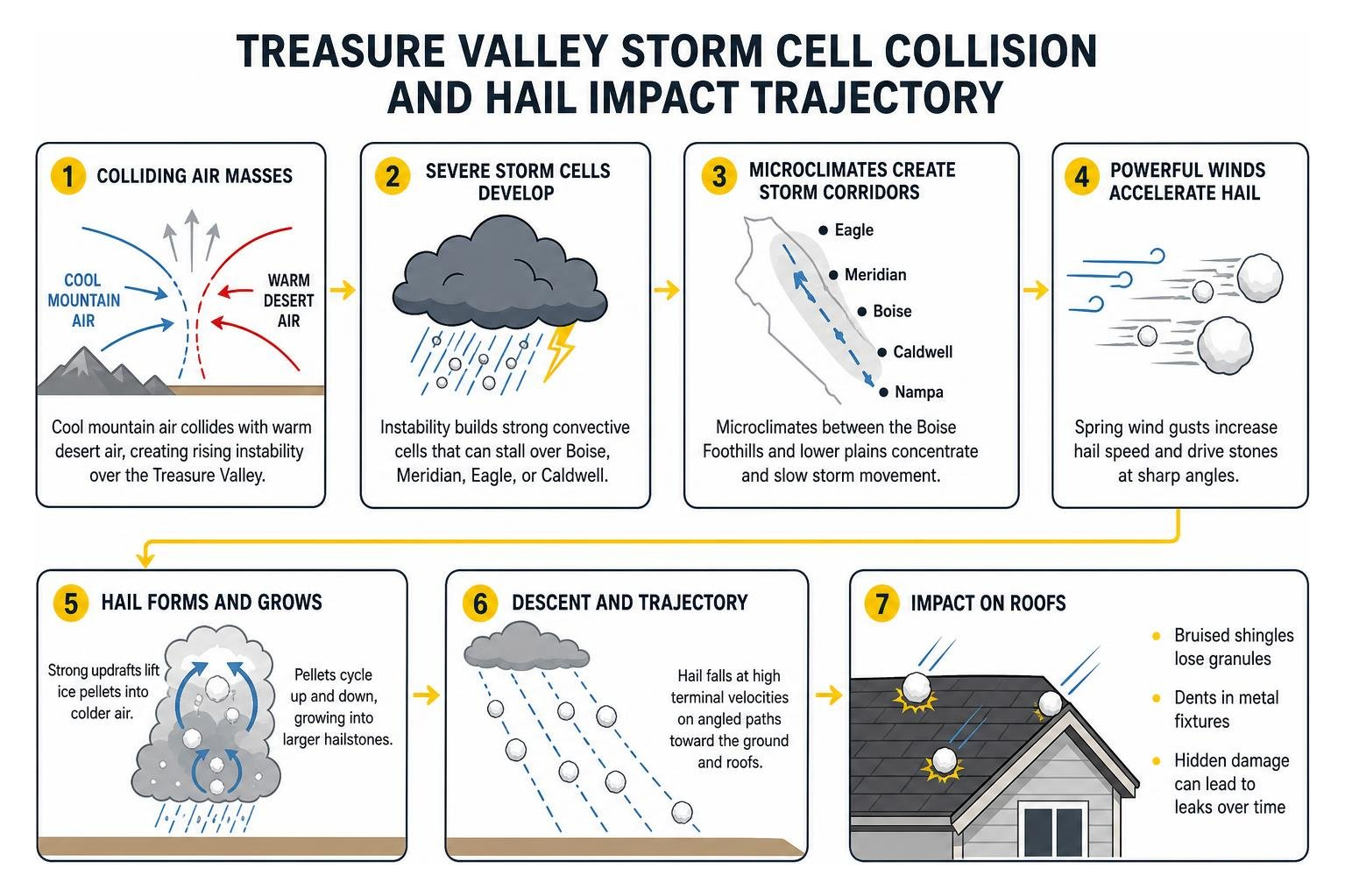 Treasure Valley storm cell collision and hail impact trajectory Treasure Valley storm cell collision and hail impact trajectory