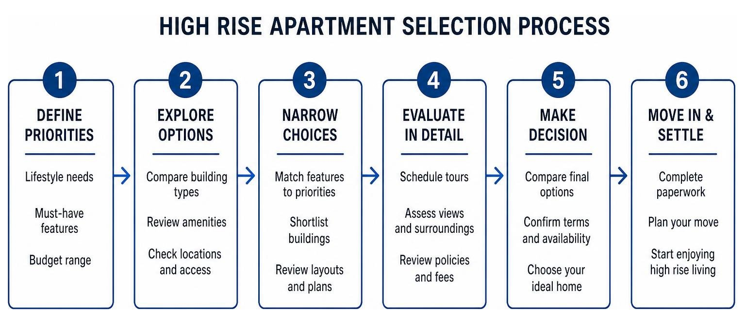 High rise apartment selection process diagram High rise apartment selection process diagram
