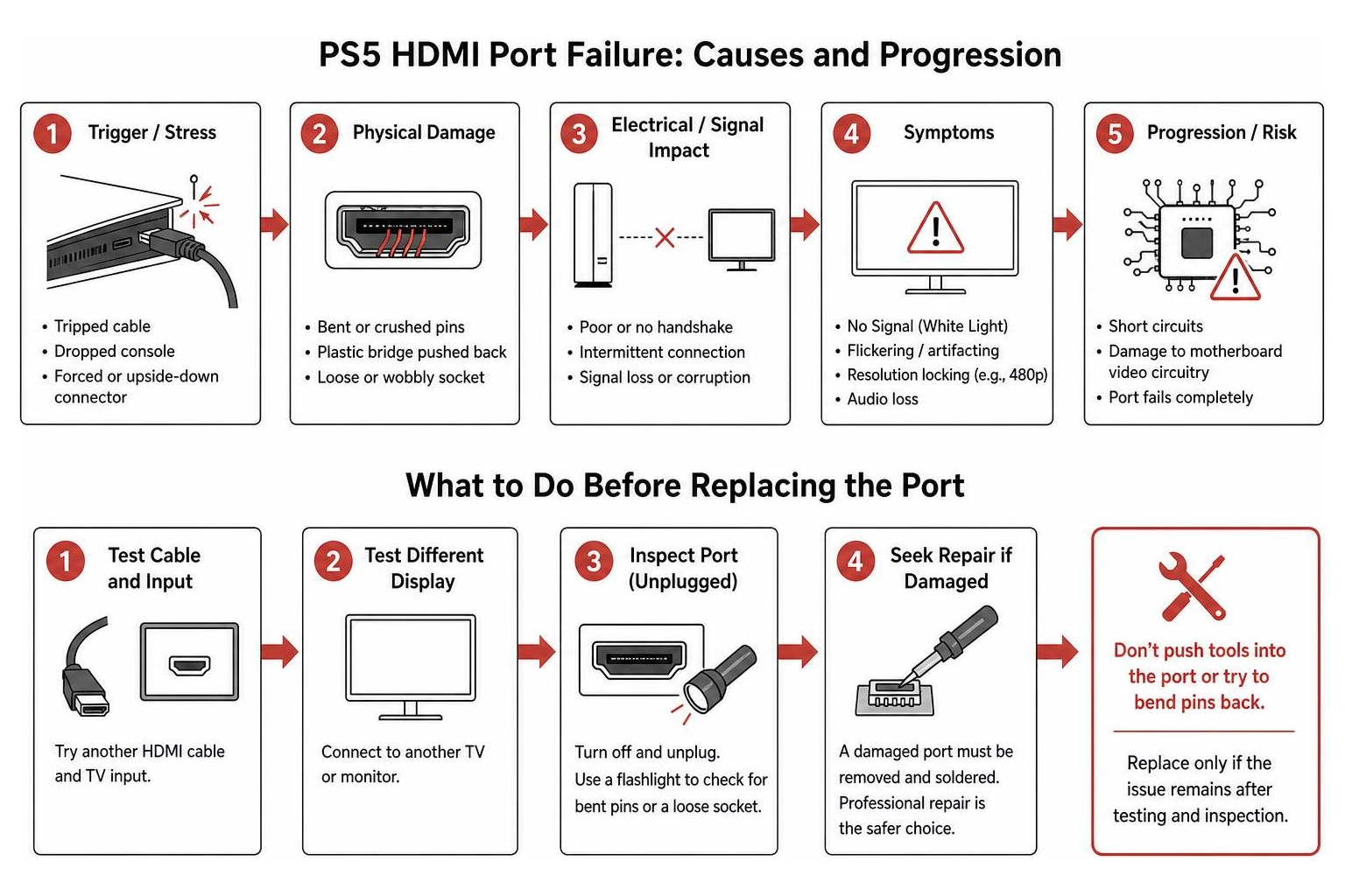 PS5 HDMI port failure causes and progression PS5 HDMI port failure causes and progression