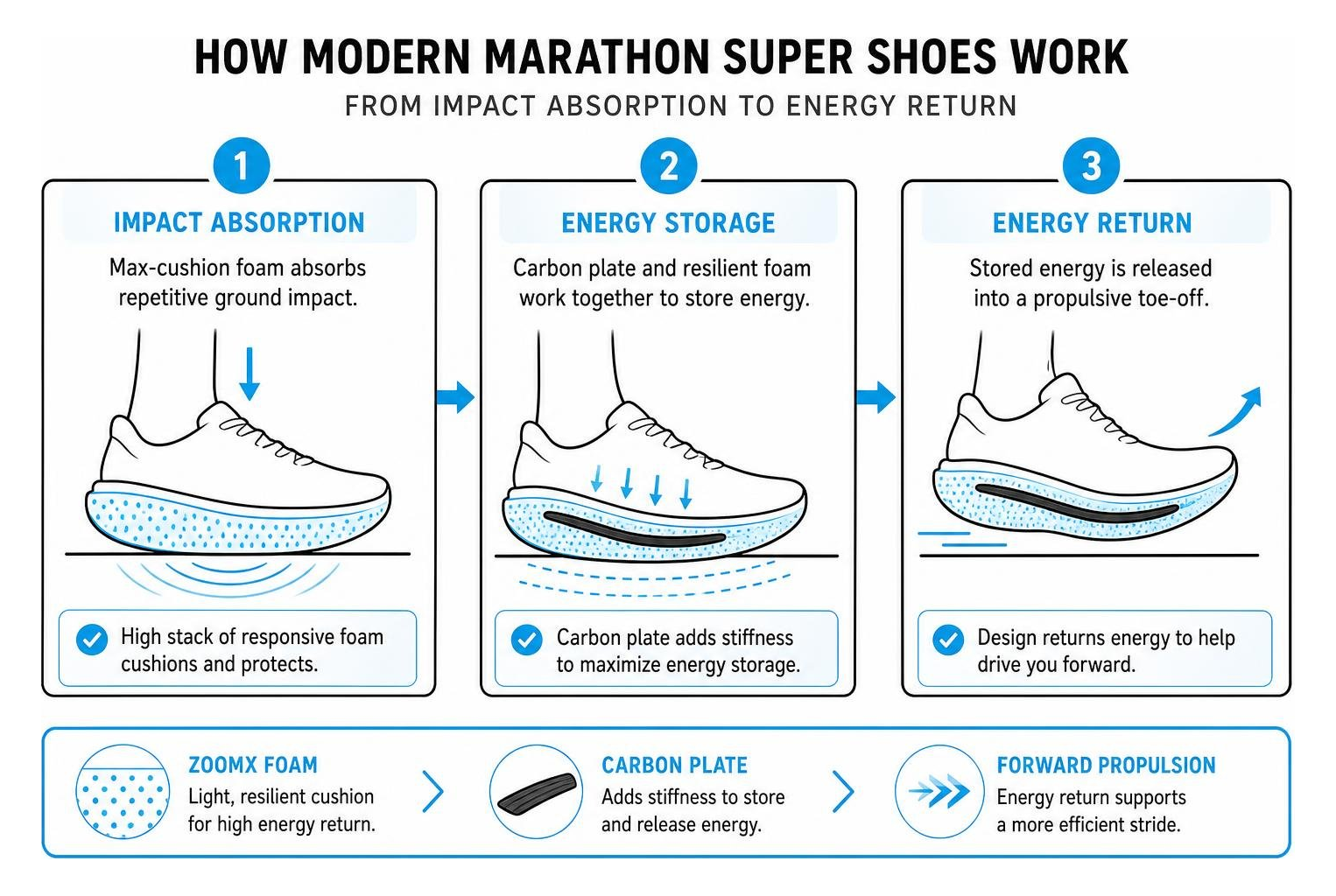 how modern marathon super shoes work from impact absorption to energy return how modern marathon super shoes work from impact absorption to energy return