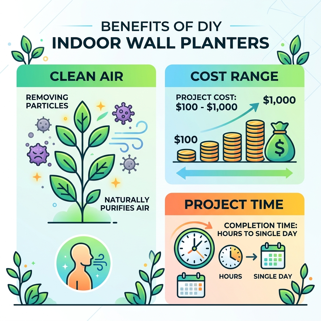 Benefits of DIY indoor wall planters including air purification, cost range, and project time - diy indoor wall planter Benefits of DIY indoor wall planters including air purification, cost range, and project time - diy indoor wall planter