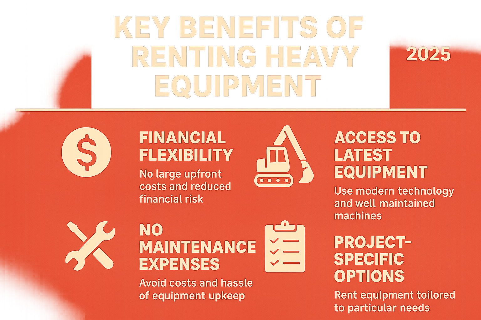 Key Benefits of Renting Heavy Equipment - heavy equipment rentals wisconsin infographic 