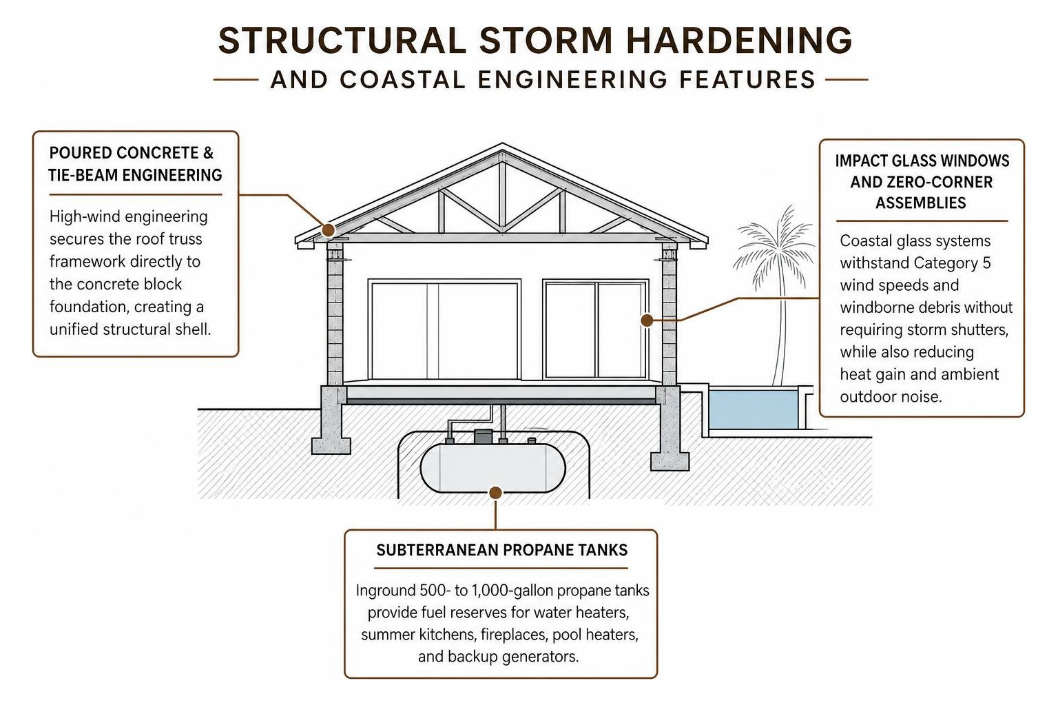 diagram of structural storm hardening and coastal engineering features