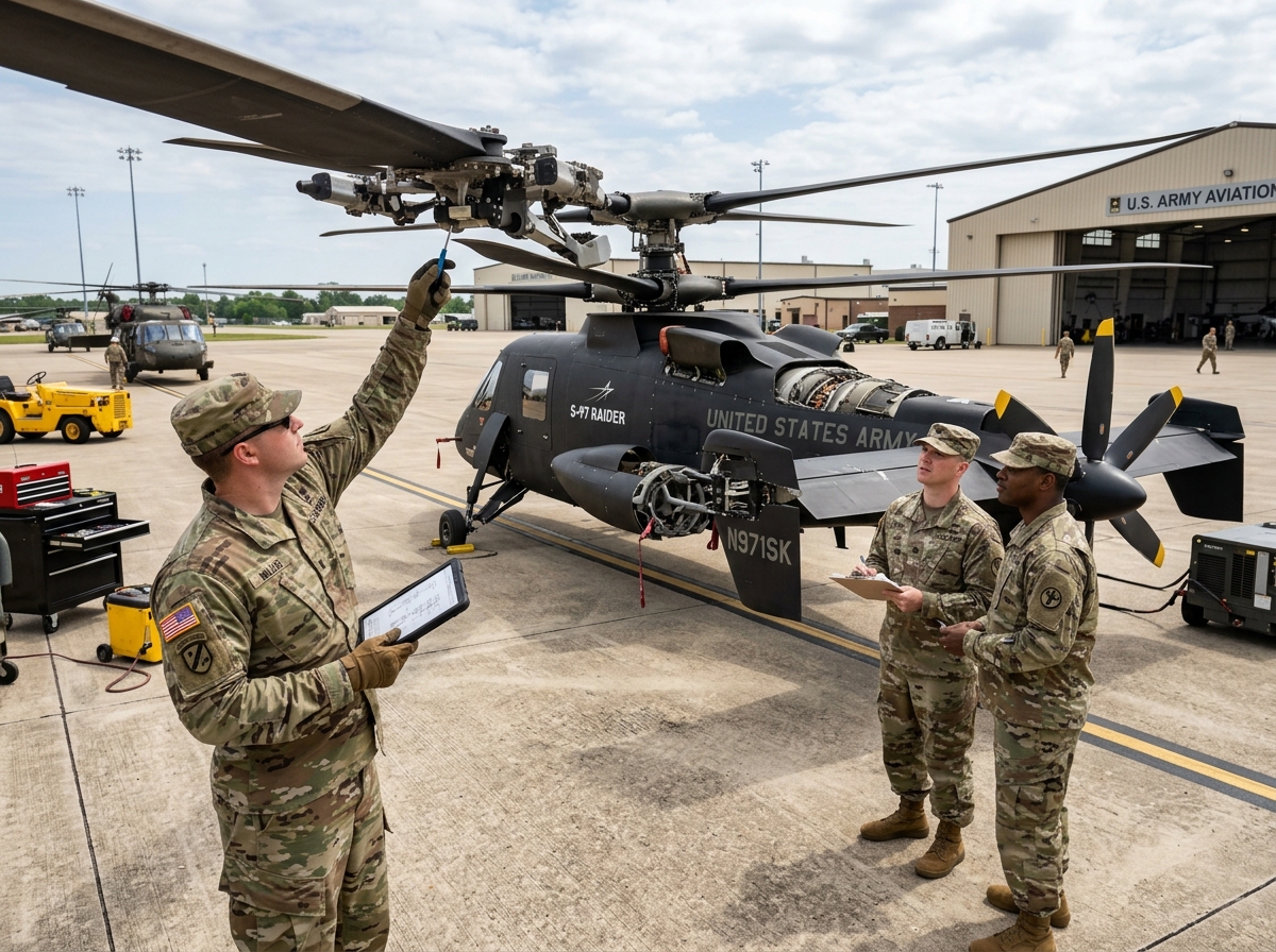 U.S. Army soldiers inspecting advanced aviation technology - What is the Army new helicopter S-97 Raider U.S. Army soldiers inspecting advanced aviation technology - What is the Army new helicopter S-97 Raider