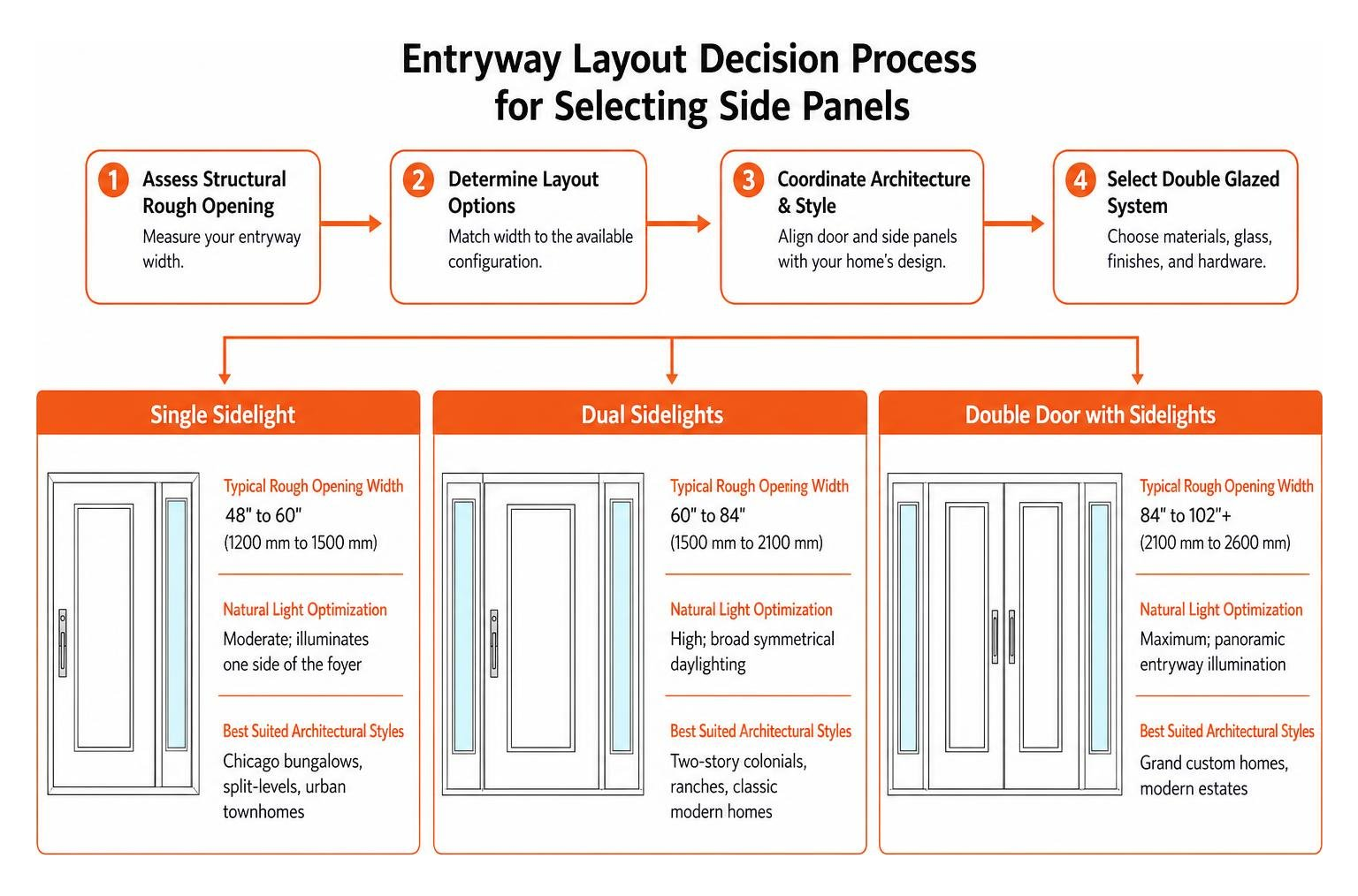 Entryway layout decision process for selecting side panels