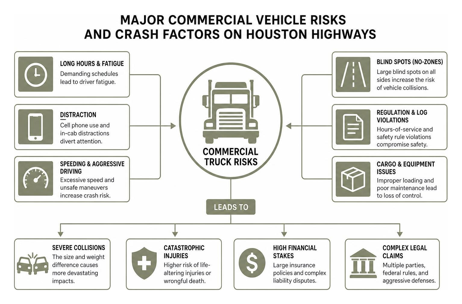Major commercial vehicle risks and crash factors on Houston highways Major commercial vehicle risks and crash factors on Houston highways
