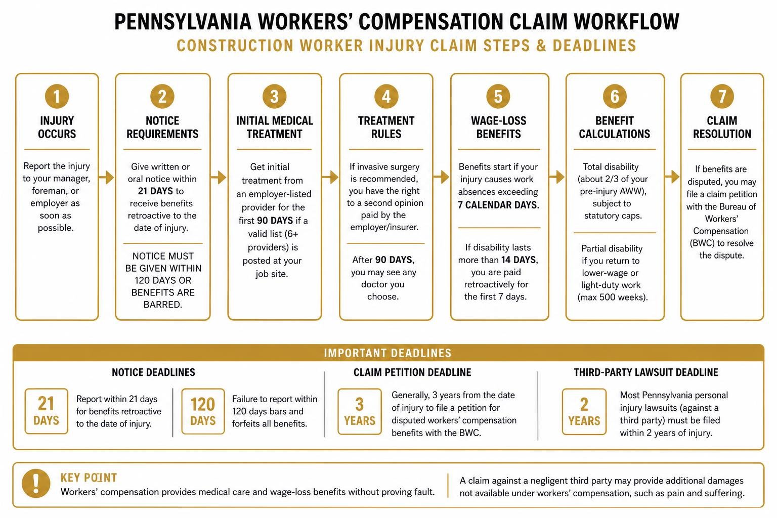 Pennsylvania workers' compensation claim workflow diagram Pennsylvania workers' compensation claim workflow diagram