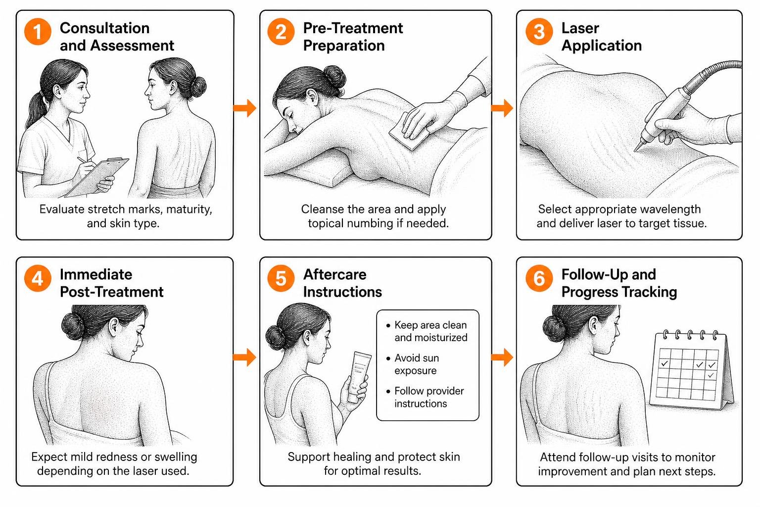 laser application step by step sequence laser application step by step sequence