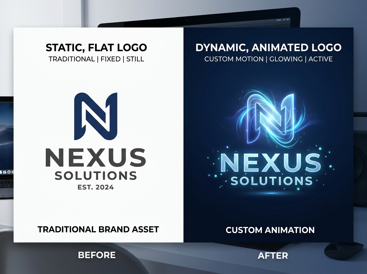 Comparison of static brand assets versus dynamic custom animations - custom animation for brands Comparison of static brand assets versus dynamic custom animations - custom animation for brands
