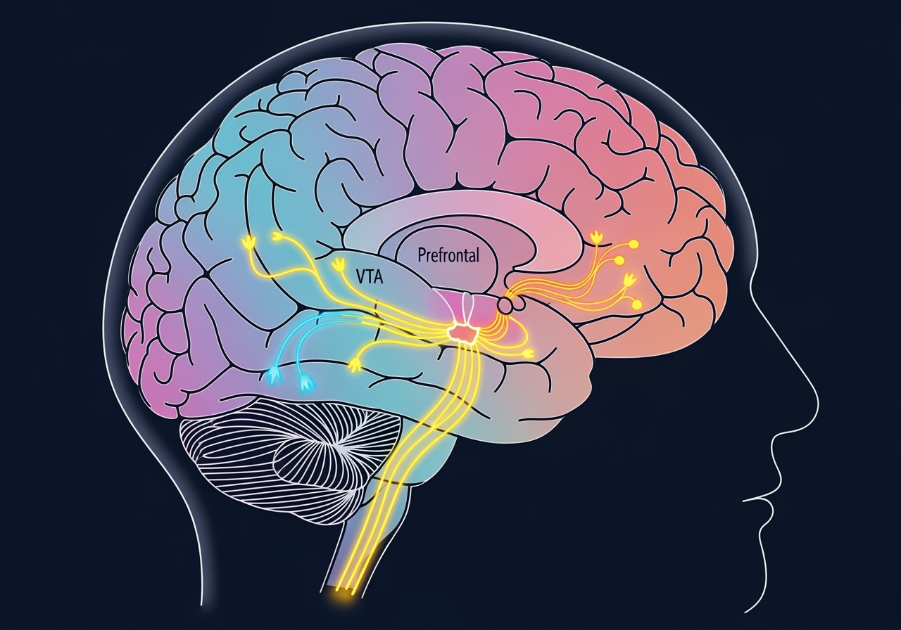 The Ins and Outs of Recovery Treatments 2 simplified brain diagram showing reward pathways - recovery treatments