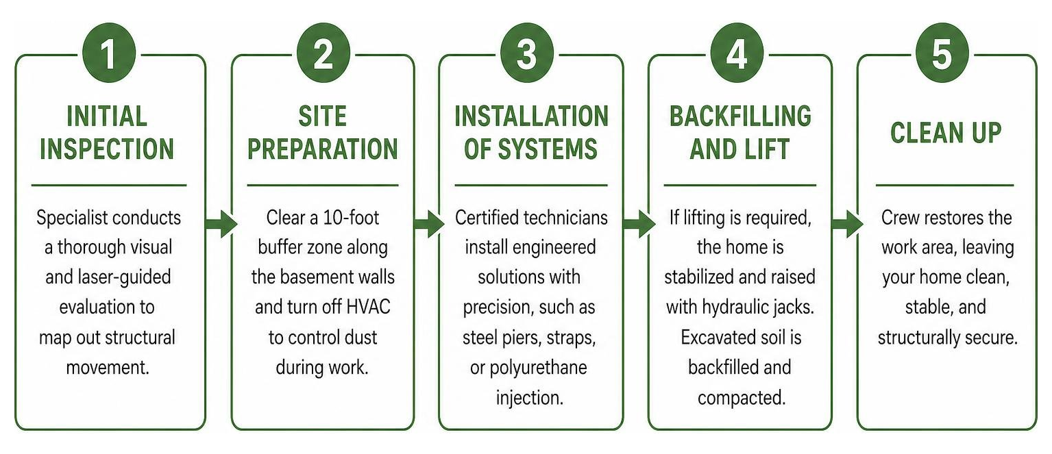 Step-by-step foundation repair process