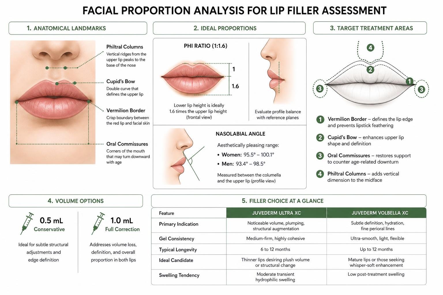 Facial proportion analysis diagram for lip filler assessment Facial proportion analysis diagram for lip filler assessment