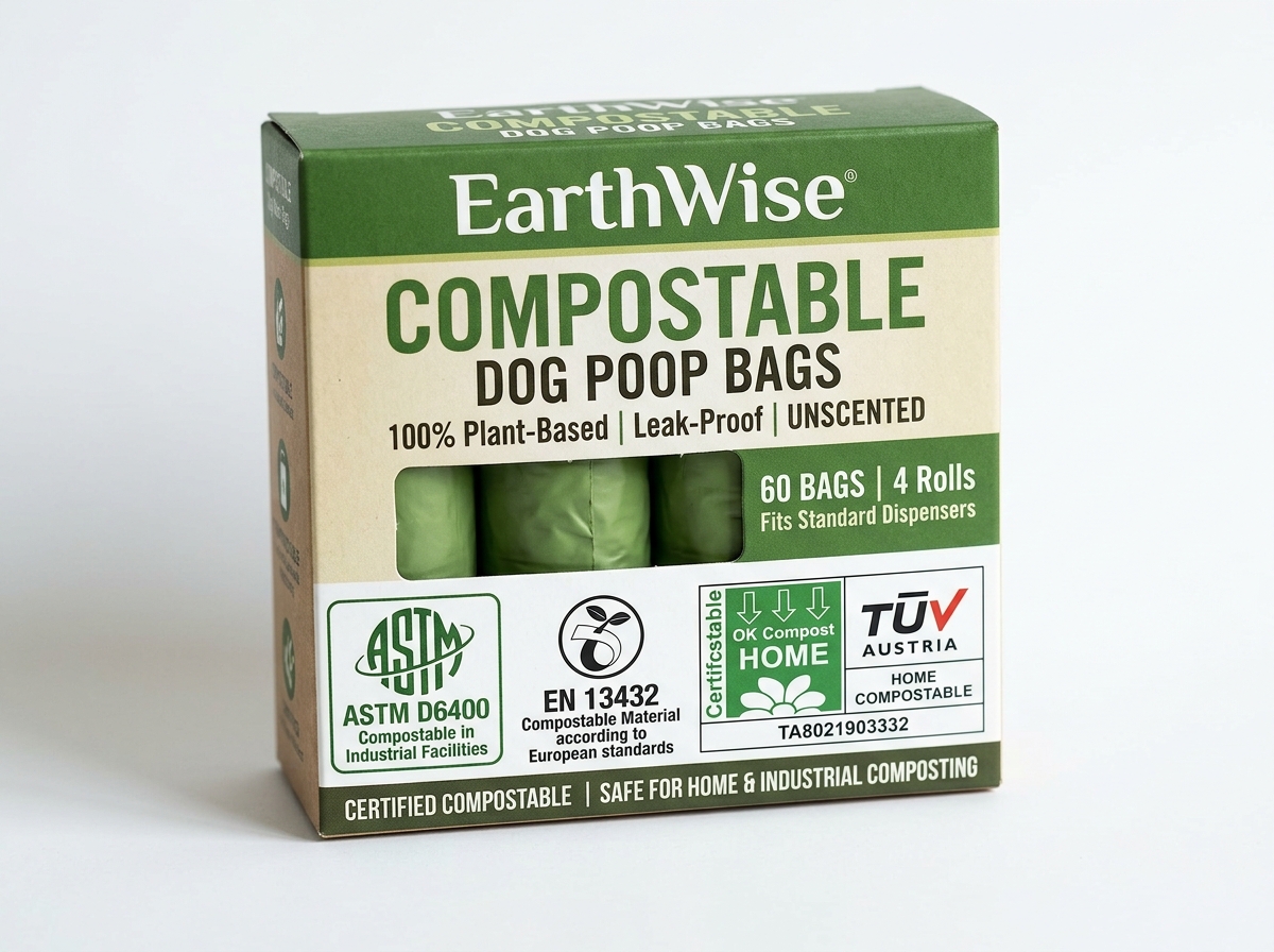 compostable certification labels - compostable dog poop bags