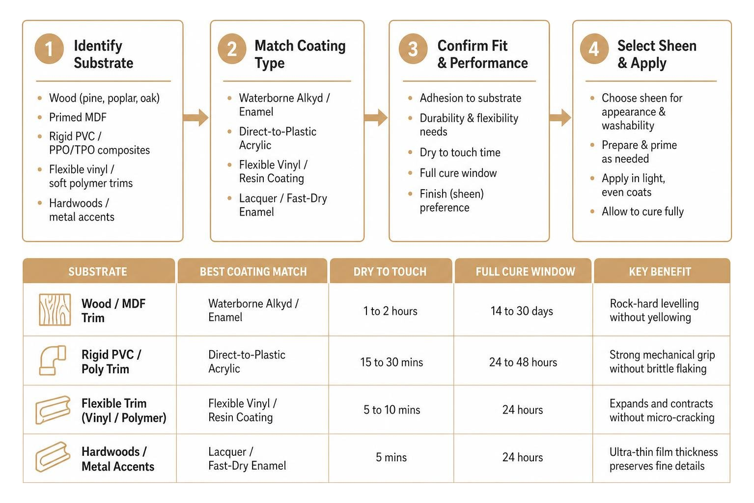 Substrate to coating selection workflow