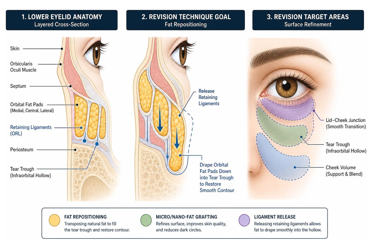 delicate anatomical layers of the lower eyelid and revision target areas delicate anatomical layers of the lower eyelid and revision target areas