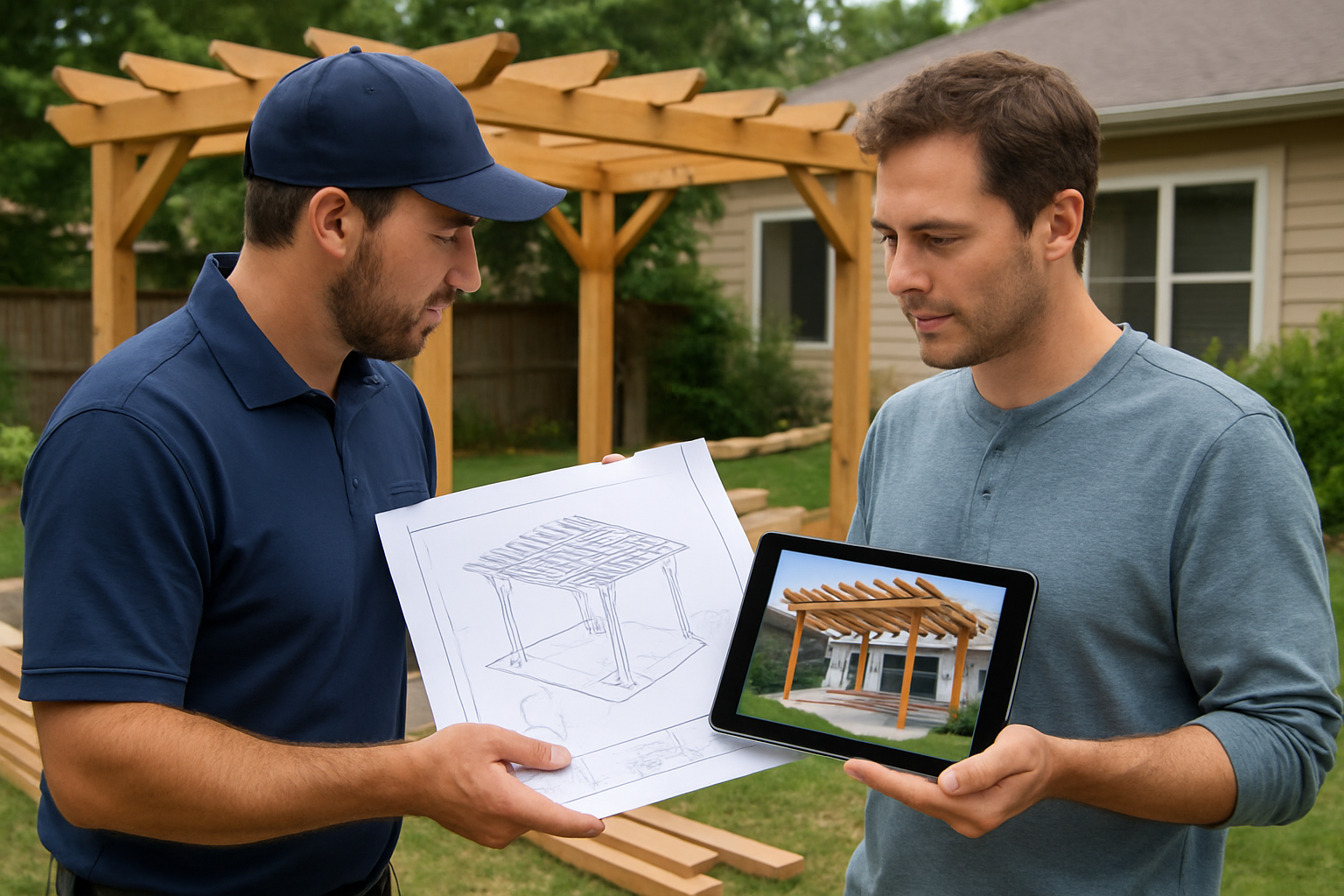 36c0d4d19820404693a596889fee9dac Pergola Perfection: How Custom Builders Transform Outdoor Spaces Discover how custom pergola builders boost home value, style & comfort. Explore benefits, designs & expert tips for your dream backyard. custom pergola design process - custom pergola builders