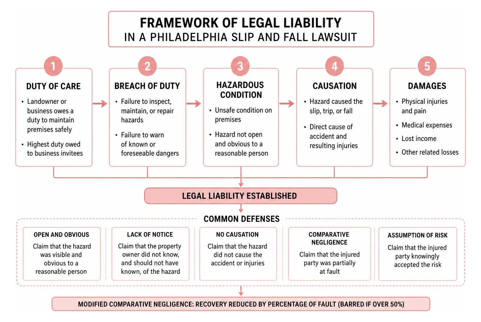 Framework of legal liability in a Philadelphia slip and fall lawsuit Framework of legal liability in a Philadelphia slip and fall lawsuit