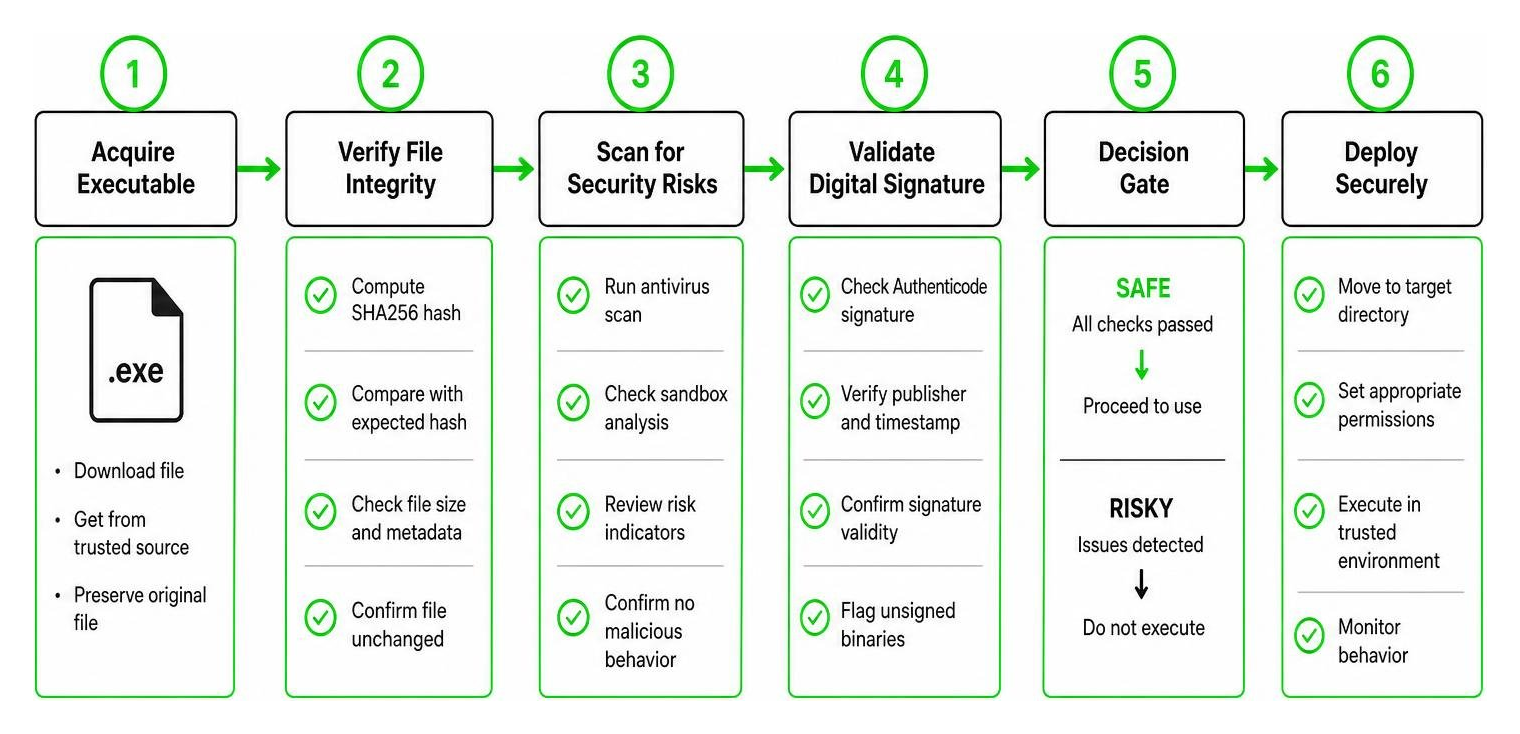 Executable security verification workflow Executable security verification workflow