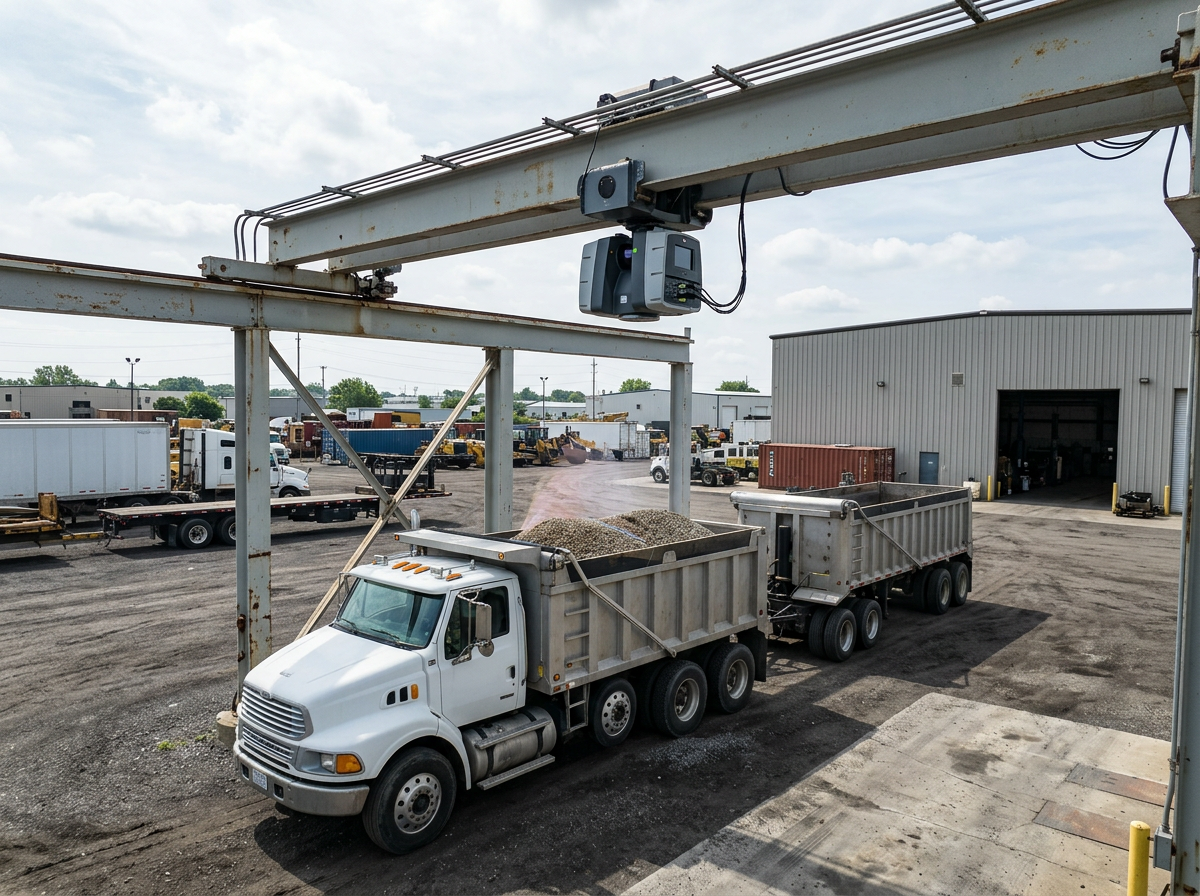3D laser scanner capturing truck bed data