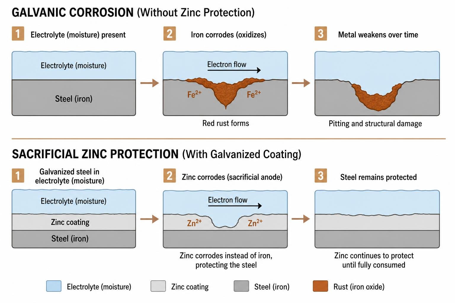 diagram of galvanic corrosion and sacrificial zinc protection diagram of galvanic corrosion and sacrificial zinc protection