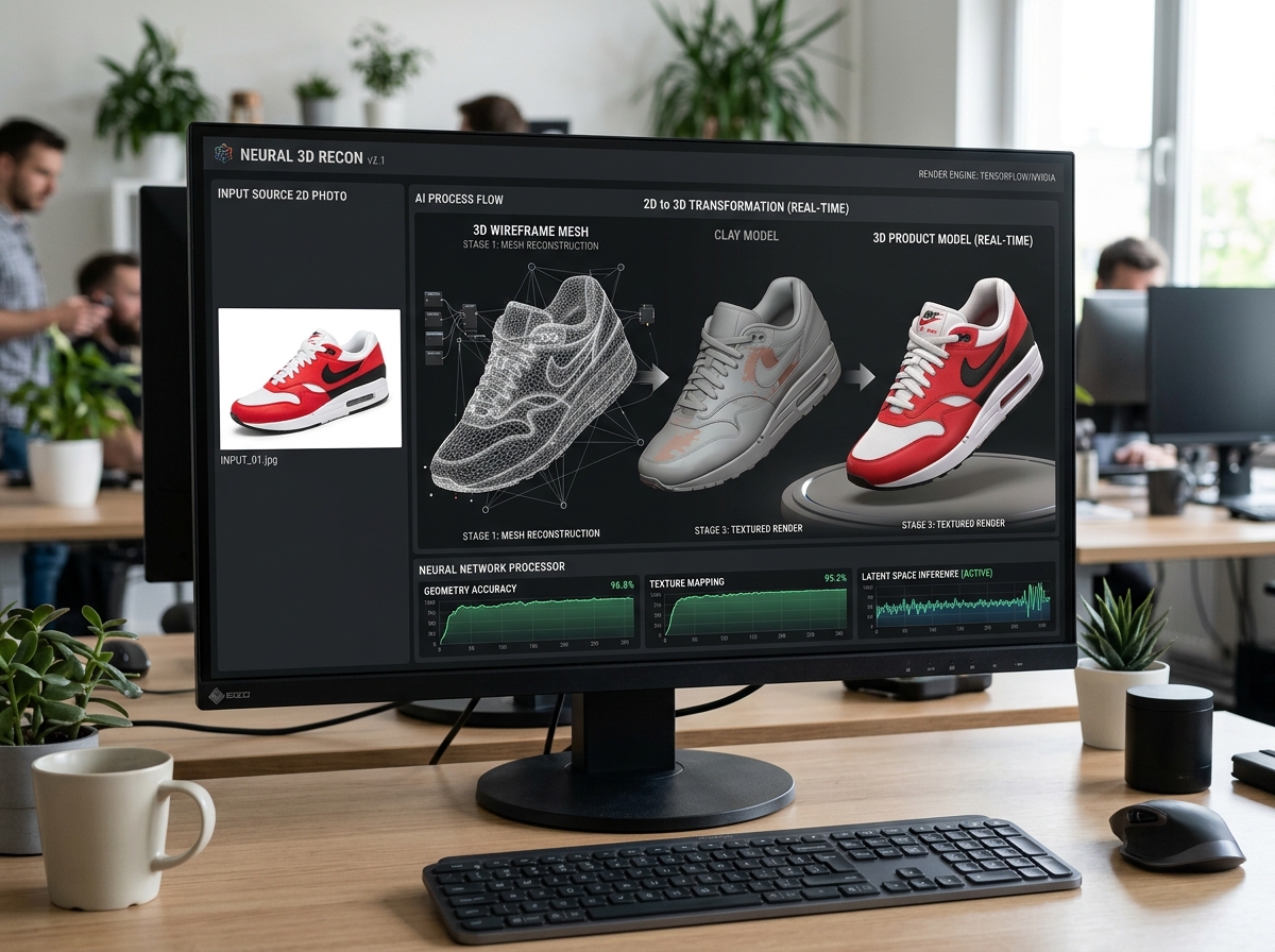 3D product model being generated from a 2D image - AI AR personalization tools