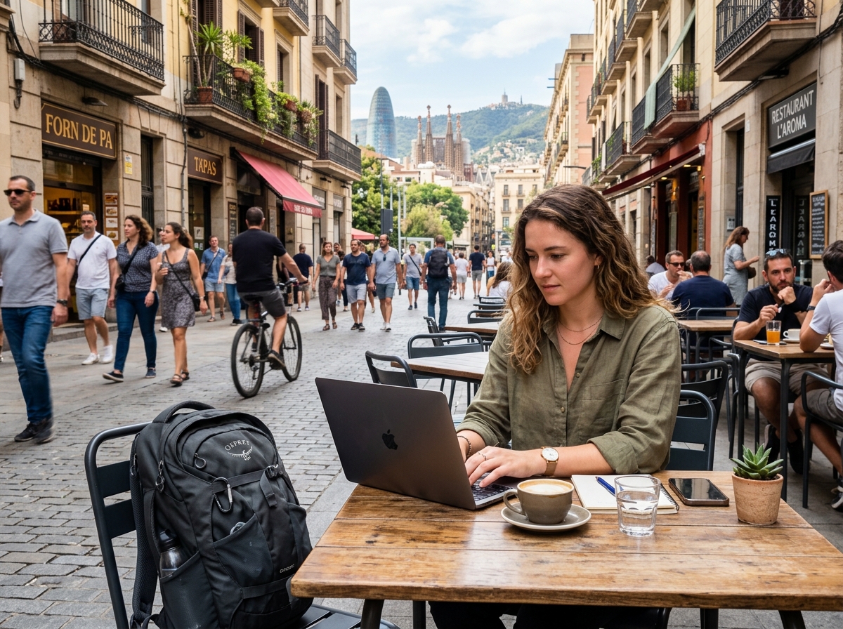 digital nomad working in a foreign city - annual travel medical insurance