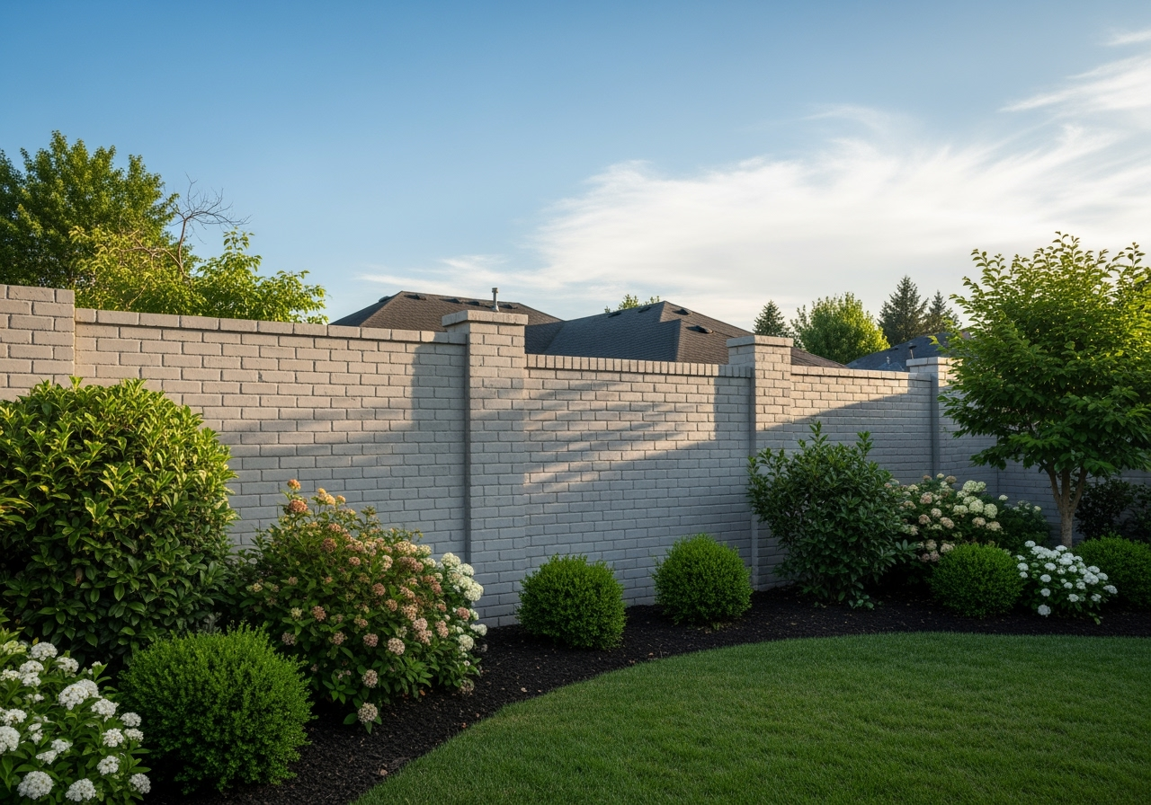 Rendered brick fences - Rendered brick fences