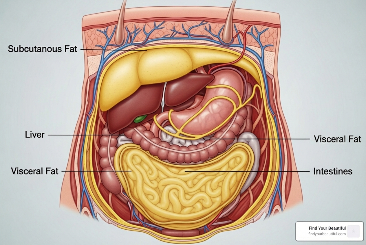 visceral and subcutaneous fat illustration - weight loss for women over 50