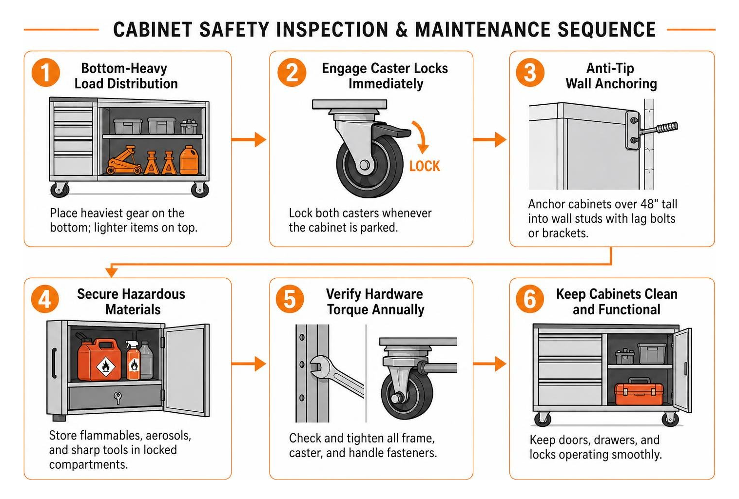 cabinet safety inspection and maintenance sequence cabinet safety inspection and maintenance sequence